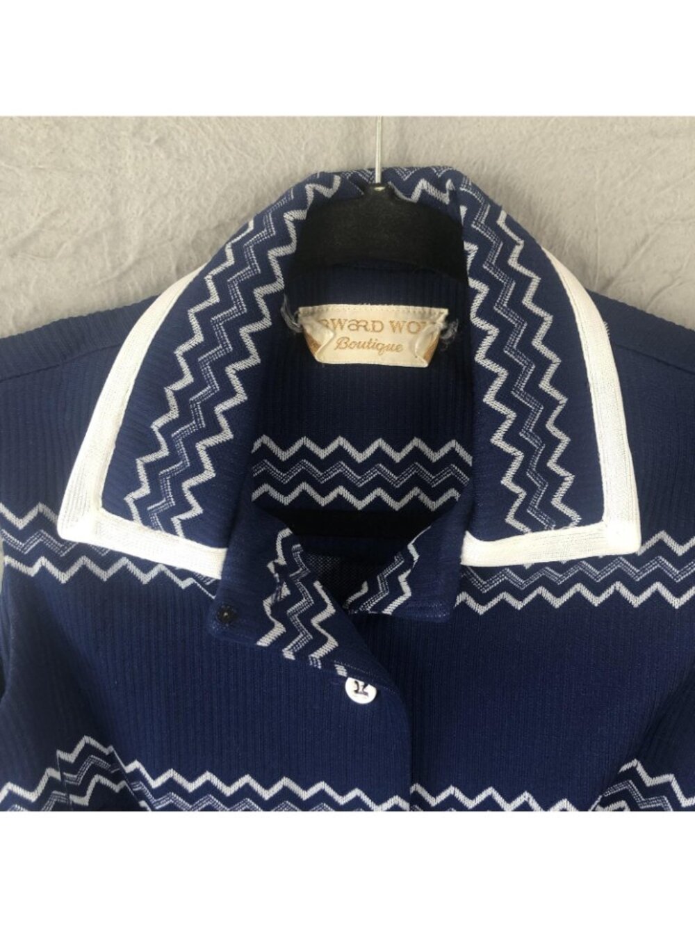 Vintage Howard Wolf Dress Womens M Zigzag Jacket Mod 70s Brittish Invasion Retro - Picture 9 of 16